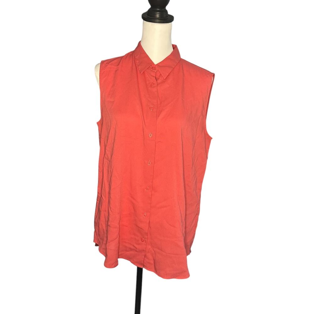 Uniqlo Women's Button Down Top Large Pink Coral
